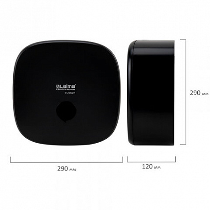 Диспенсер для туалетной бумаги LAIMA PROFESSIONAL PREMIUM BLACK (Система T2), малый, черный, ABS-пластик, 609521