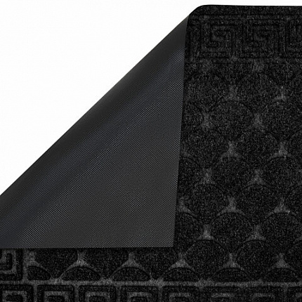 Коврик придверный 40х60 см, ЧЕРНЫЙ, грязезащитный, 430 г/м2, фактурный рисунок ЧЕШУЙКИ, ЛЮБАША, 701057