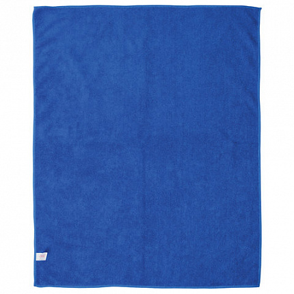 Тряпки для мытья пола, КОМПЛЕКТ 3 шт., ПЛОТНАЯ микрофибра, 50х60 см, синие, 260 г/м2, ЛЮБАША "ПЛЮС", 603944