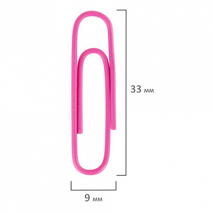 Скрепки BRAUBERG, 33 мм, цветные, 100 шт., в картонной коробке, 270444
