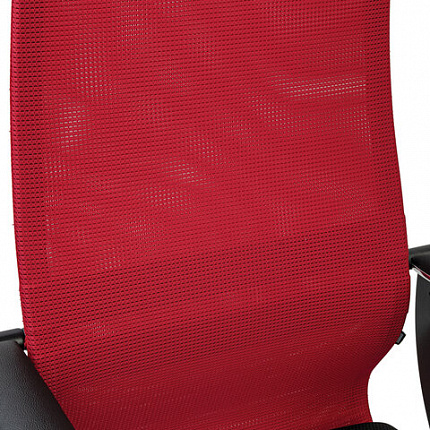 Кресло офисное BRABIX PREMIUM "Ultimate EX-801" хром, плотная двойная сетка Х2, черное/красное, 532921