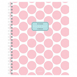 Тетрадь обложка пластик, А5 48л. гребень, клетка, HATBER, Горохи (микс в спайке), 092, 48Т5В1гр