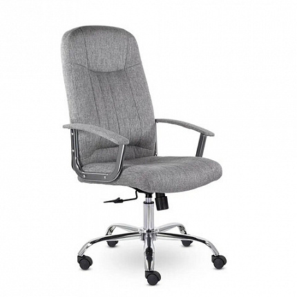 Кресло офисное "Бостон", CH-277, хром, ткань, серый (M-02)
