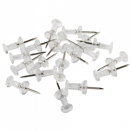 Силовые кнопки-гвоздики прозрачные STAFF 50 штук, в картонной коробке, 227804