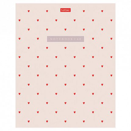 Тетрадь А5 48 л., HATBER, скоба, клетка, обложка картон, тиснение, LOVE IS... (микс в спайке), 093099, 48Т5тВ1