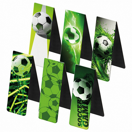 Закладки для книг МАГНИТНЫЕ, "АССОРТИ 5 ДИЗАЙНОВ МИКС", набор 6 штук, 60x20 мм, FUNSTER, 116652