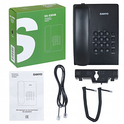 Телефон проводной SANYO RA-S204B, тональный / импульсный режим, повтор, чёрный