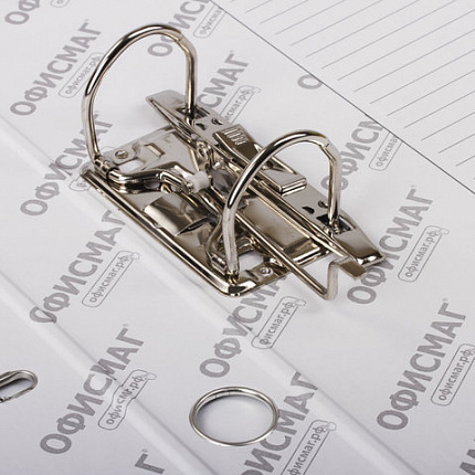 Папка-регистратор ОФИСМАГ с арочным механизмом, покрытие из ПВХ, 50 мм, синяя, 225753