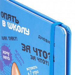 Дневник 1-11 класс 48 л., кожзам (твердая), печать, резинка, конверт, BRAUBERG, "Опять в школу", 107231