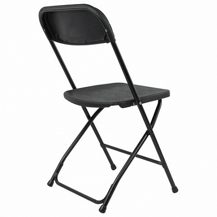 Стулья складные BRABIX "Golf CF-002", КОМПЛЕКТ 4 шт., черный каркас, пластик черный, 533030
