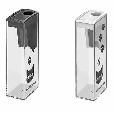 Точилка ERICH KRAUSE "City Meow", с контейнером, пластиковая, корпус ассорти, 61543