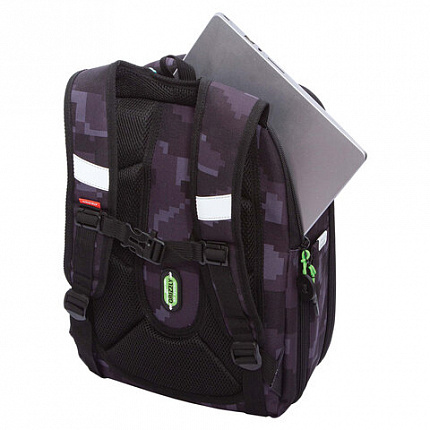 Ранец GRIZZLY анатомическая спинка, с бейджем, для мальчиков, "CUBES", 36х29х18 см, RAf-593-5/1