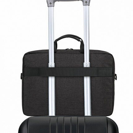 Сумка-портфель BRAUBERG "Pragmatic" с отделением для ноутбука 15-16", серо-черная, 30х42х8 см, 270827