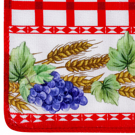 Салфетка из МИКРОФИБРЫ универсальная, 40х60 см, красная клетка, орнамент, 240 г/м2, BOOMHOUSE (БУМХАУС), 700880