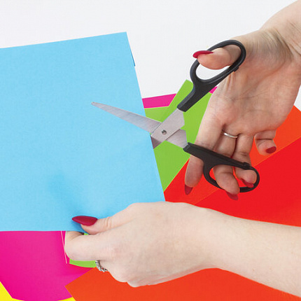 Ножницы BRAUBERG "Standard" 160 мм, черные, классической формы, 2-х сторонняя заточка, 237095