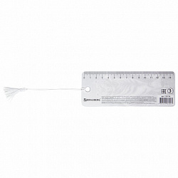 Закладка для книг с линейкой 3D-ОБЪЕМНАЯ BRAUBERG, "Белый тигр", с декоративным шнурком, 125754