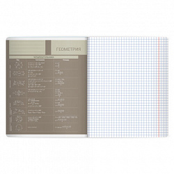 Тетрадь предметная MonoPastel 48 л., пластиковая обложка, ГЕОМЕТРИЯ, клетка, подсказ, BRAUBERG, 405506