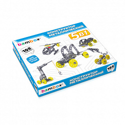 Конструктор металлический "Техника 5 в 1" с подвижными деталями, 108 элементов, BAMBOX (БАМБОКС), 667030