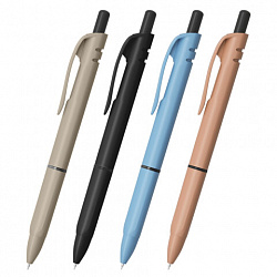 Ручки шариковые автоматические с грипом BRAUBERG "MORANDI COLOR", СИНИЕ, НАБОР 4 ШТ., пишущий узел 0,5 мм, линия письма 0,3 мм, 144495