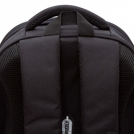 Ранец GRIZZLY анатомическая спинка, c брелоком, для девочек, "HEARTS", чёрный 36х28х20 см, RAz-586-5/1