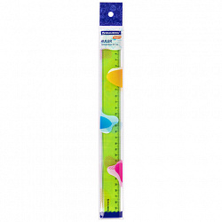 Линейка пластиковая 30 см BRAUBERG "FRUITY", тонированная, ассорти, 210767