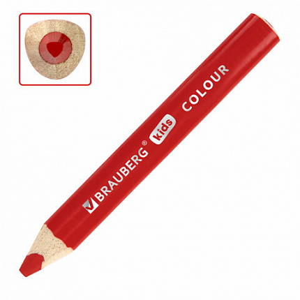 Карандаши цветные толстые для малышей 12 цветов + ТОЧИЛКА В ПОДАРОК! трехгранные, натуральное дерево BRAUBERG KIDS, 182058