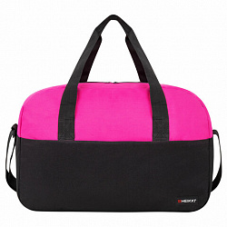 Сумка спортивная HEIKKI BASE (ХЕЙКИ), карман на молнии, черная/фуксия, 30x44x17 см, 272621