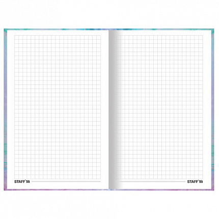 Блокнот А5 134х206 мм, 80 л., твёрдый, клетка, тиснение фольгой, STAFF, "Мрамор", 114428