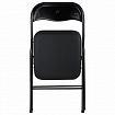 Стул складной BRABIX "Golf CF-007", черный каркас, кожзам черный, 531565