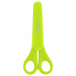 Ножницы ЮНЛАНДИЯ, 135 мм, с линейкой и футляром для лезвий, салатовые, блистер, 237109