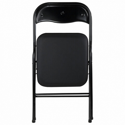 Стул складной BRABIX "Golf CF-007", черный каркас, кожзам черный, 531565