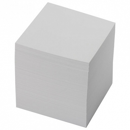 Блок для записей BRAUBERG в подставке прозрачной, куб 9х9х9 см, белый, белизна 95-98%, 122223