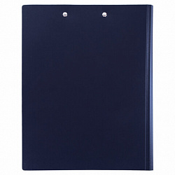 Папка-планшет STAFF, А4 (310х230 мм), с прижимом и крышкой, пластик, синяя, 0,5 мм, 229220