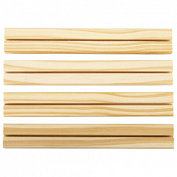 Ценникодержатель деревянный (ценники, реклама, фото) 21х3х2 см, КОМПЛЕКТ 4 шт., BRAUBERG, 291315