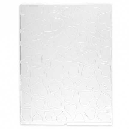 Клише для тиснения 3D "Сердца" для Машинки для тиснения ОС-5, 108х146 мм, ОСТРОВ СОКРОВИЩ, 663796, 862-003