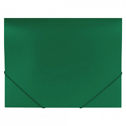 Папка на резинках BRAUBERG "Office", зеленая, до 300 листов, 500 мкм, 227710