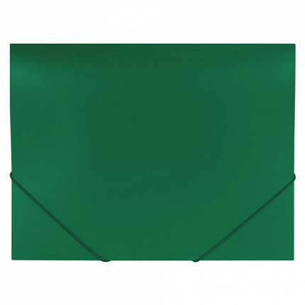 Папка на резинках BRAUBERG "Office", зеленая, до 300 листов, 500 мкм, 227710