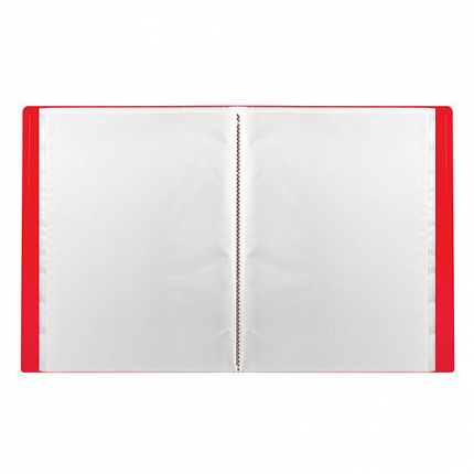 Папка 20 вкладышей STAFF, эконом, красная, 0,5 мм, 225694