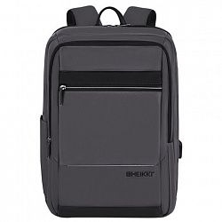 Рюкзак HEIKKI ELECT (ХЕЙКИ) универсальный, отделение для ноутбука, USB-порт, серый, 44х30х16 см, 273863