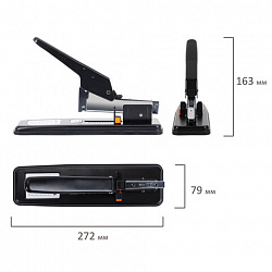 Степлер МОЩНЫЙ № 24/6-23/15 металлический STAFF "HEAVY DUTY ECO", до 100 листов, черный, 272736