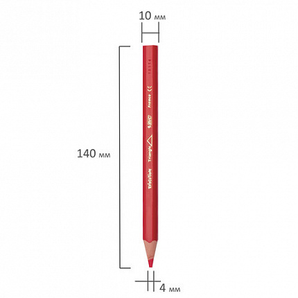 Карандаши цветные утолщенные BIC "Kids Evolution Triangle", 12 цветов, пластиковые, трехгранные, картонная упаковка, 8297356
