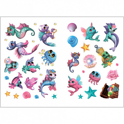 Раскраска с наклейками АССОРТИ "Волшебные питомцы", 29,5х21 см, 3+, МС