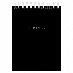 Блокнот МАЛЫЙ ФОРМАТ А6 108х145 мм, 40 л., гребень, картон, клетка, BRAUBERG "Minimal Classic", 116428