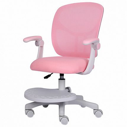 Кресло детское с подставкой для ног BRABIX "Toy MG-205", сетка/ткань TW, розовое, 533151