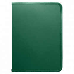 Папка объемная на молнии пластиковая на 4 кольцах, 35 мм, А4, BRAUBERG PIXEL, темно-зеленая, 0,7 мм, 273079