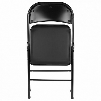 Стул складной BRABIX "Golf Plus CF-003 Комфорт", черный каркас, кожзам черный, 531566