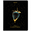 Тетрадь А5, 48 л., BRAUBERG, скоба, клетка, матовая ламинация, фольга, "Black&Gold" (микс в спайке), 404370