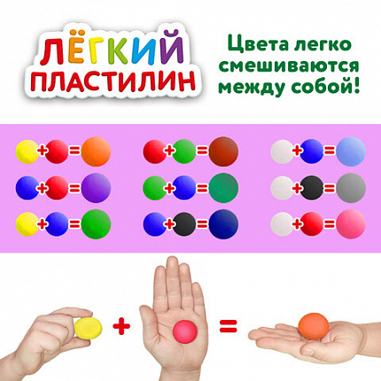 Пластилин супер лёгкий воздушный застывающий 12 цветов, 120 г, 3 стека, ЮНЛАНДИЯ, 105905