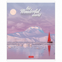 Тетрадь А5 96 л. HATBER скоба, линия, обложка картон, "Удивительный мир" (микс), 063258, 96Т5В2