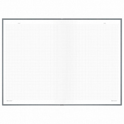 Блокнот БОЛЬШОЙ ФОРМАТ 200х290 мм, А4, 80 л., твердый, клетка, BRAUBERG "Minimal", серый, 116433